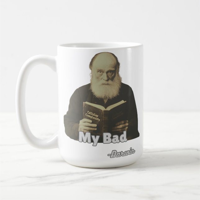 Darwin “My Bad!” Mug- Evolutionary Humor  Kaffeetasse (Links)