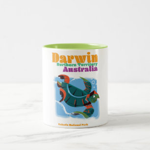 Darwin, Northern Territory Australien Reiseplakat Zweifarbige Tasse