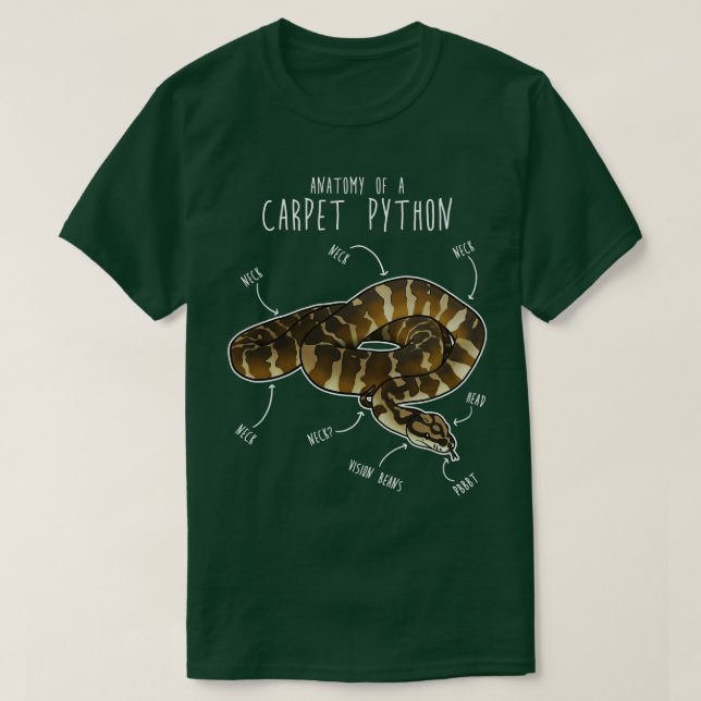 Darwin pet Python Snake Anatomie T-Shirt (Design vorne)