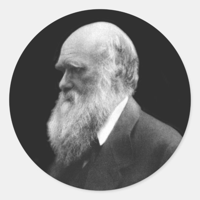 Darwin Portrait Round Stickers (Vorderseite)