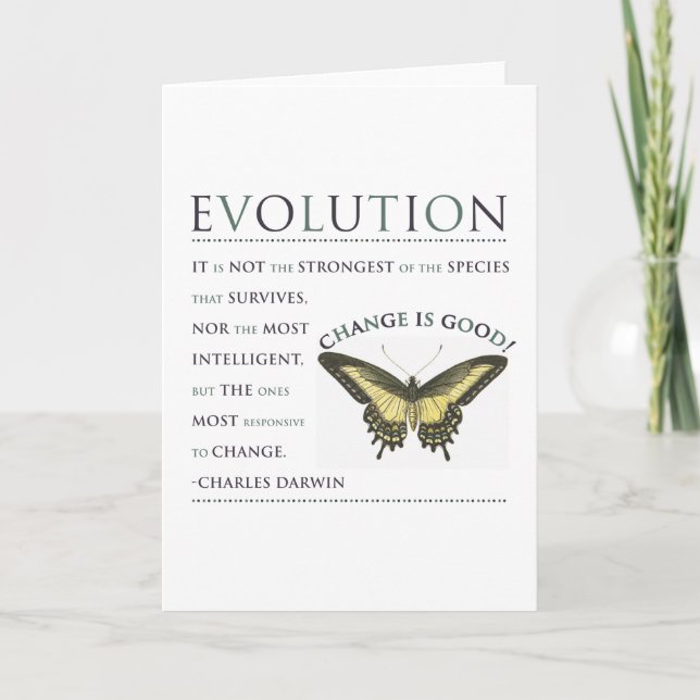 Darwin Quote Evolution Karte (Vorderseite)