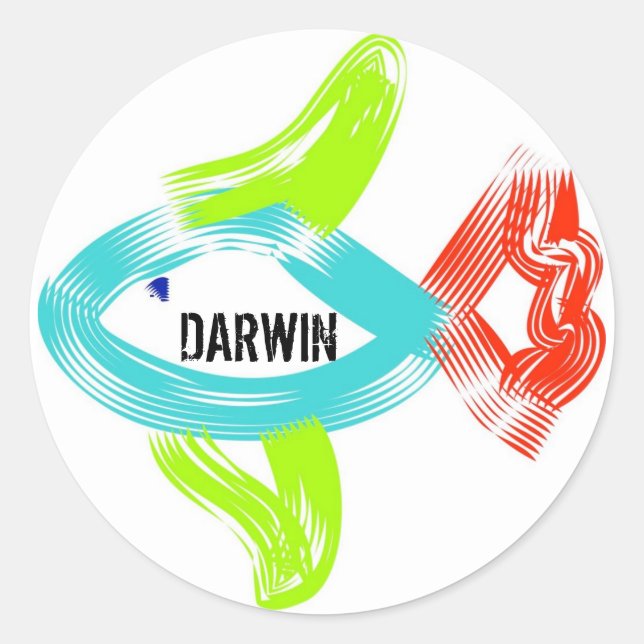 Darwin Runder Aufkleber (Vorderseite)