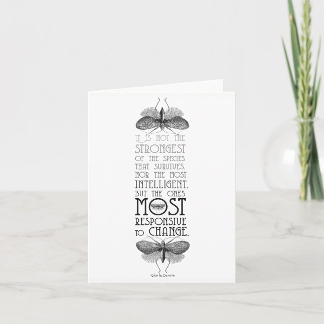 Darwin-Zitat Karte (Vorderseite)