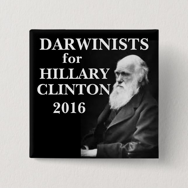 Darwinists für Hillary Clinton Button (Vorderseite)