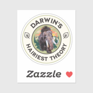Darwins haarigste Theorie Wolliges Mammut Aufkleber