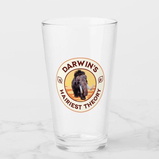Darwins hellste Theorie Niedlich Wooly Mammoth Glas (Vorderseite)