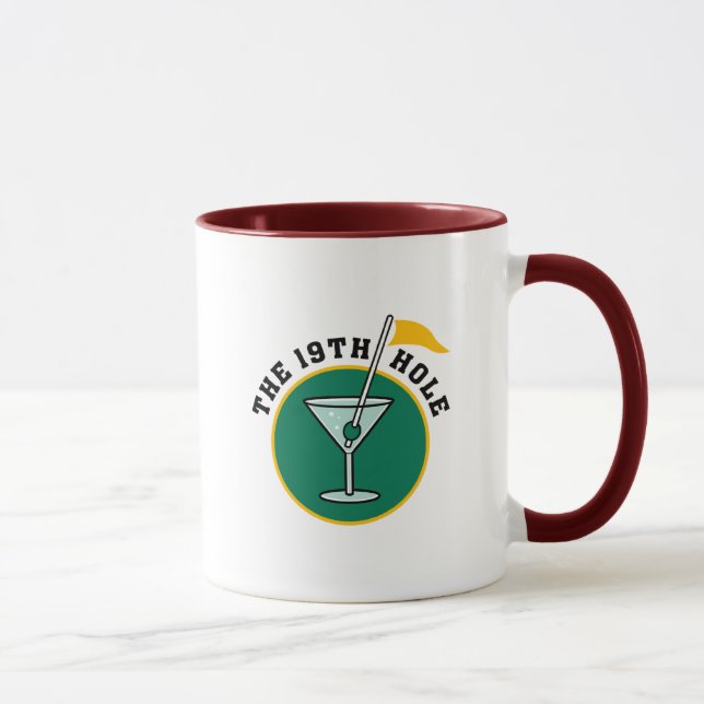 Das 19. Hole Funny Golf Dadism Geschenk Tasse (Rechts)