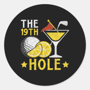 Das 19. Loch Golfspiel Biere und Schwänze Biergetr Runder Aufkleber