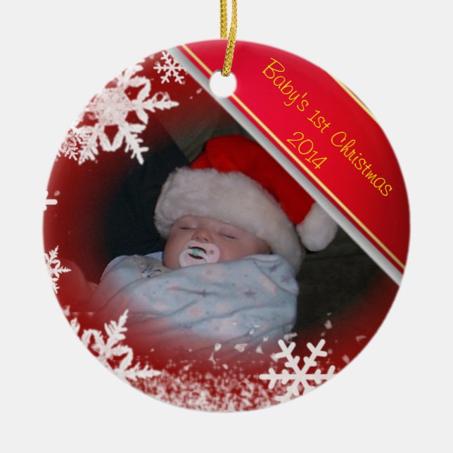 Das 1. Weihnachten des Babys Keramikornament (Vorne)