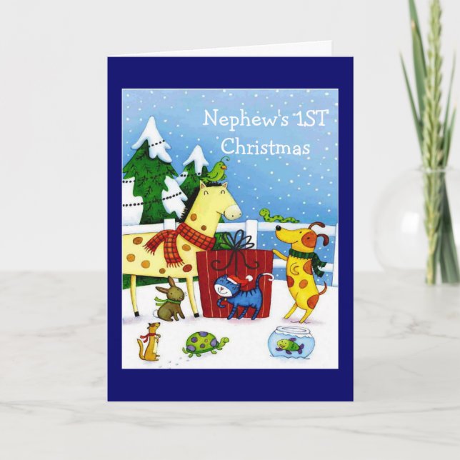 Das 1. Weihnachten des Neffeen - Gruß-Karte (Vorderseite)