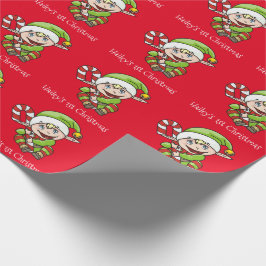 Das 1. Weihnachten des Weihnachtself-Babys Geschenkpapier