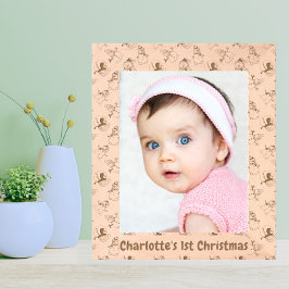 Das 1. Weihnachtsfest des Babys-Fotos | Niedlich S Geätzte Rahmen