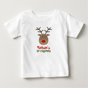 Das 1. Weihnachtsfest des Babys mit niedlichen Ren Baby T-shirt