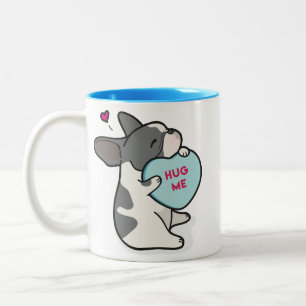 Das 2015-French des Valentines Bulldogge-Blaue Zweifarbige Tasse
