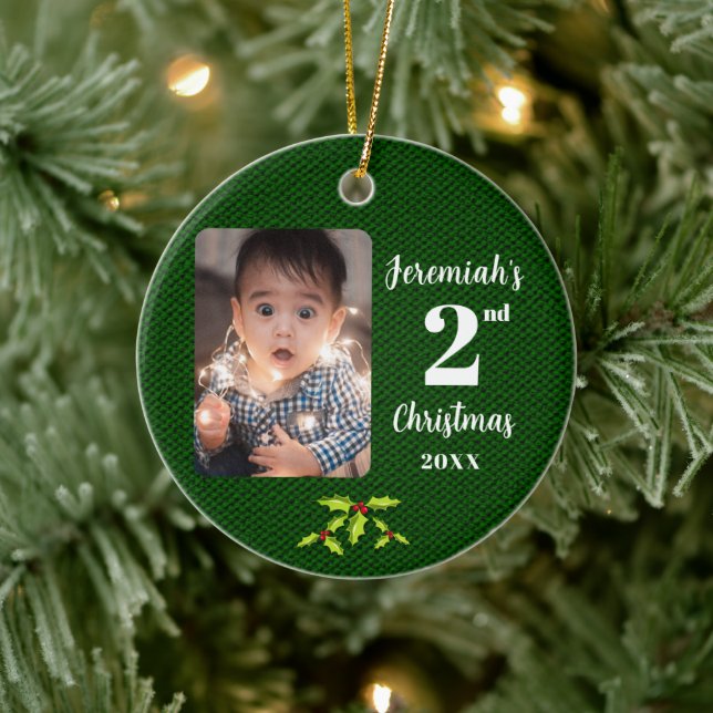 Das 2. Weihnachtsgrün-Imitat des Babys Keramik Ornament (Baum)