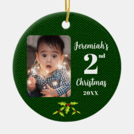 Das 2. Weihnachtsgrün-Imitat des Babys Keramik Ornament