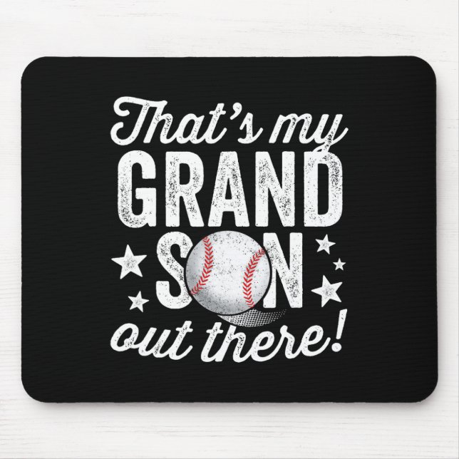 Das 39 ist mein Enkel da draußen Baseball-Oma Mousepad (Vorne)