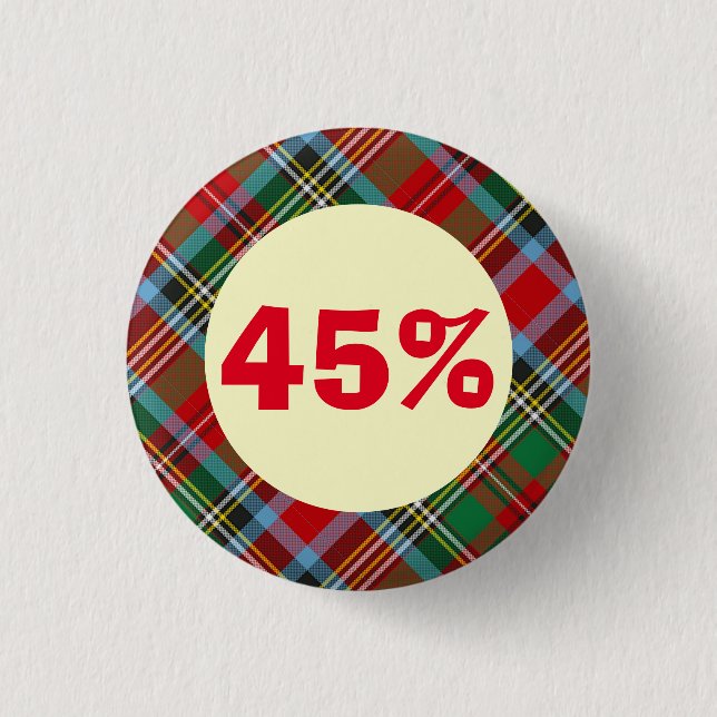 Das 45 Tartan-schottische Button (Vorderseite)