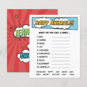 Das A Boy Comic Buch Superhero Baby Animals Game