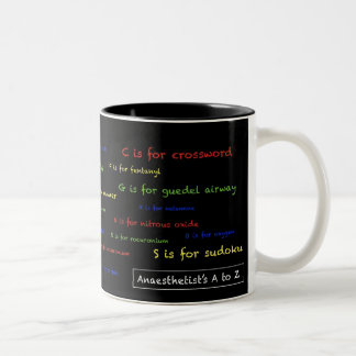 Das A des Anaesthetists bis z-Tasse - Schwarzes Zweifarbige Tasse