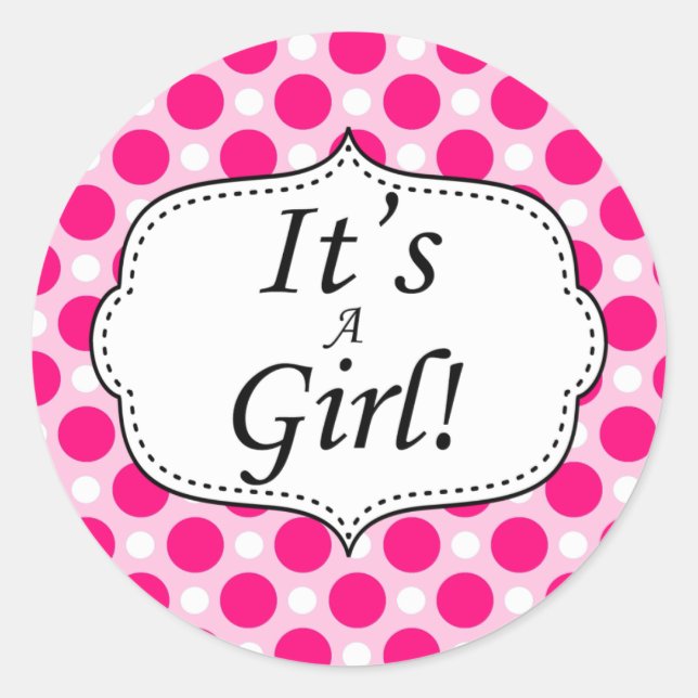Das A Girl Polka Dot Milestone Runder Aufkleber (Vorderseite)