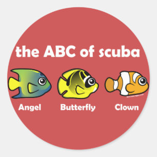 Das ABC von Scuba Runder Aufkleber