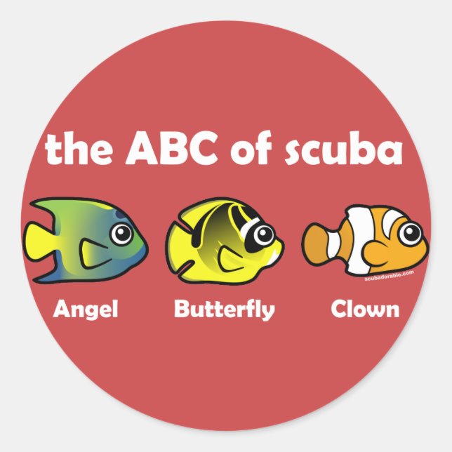 Das ABC von Scuba Runder Aufkleber (Vorderseite)