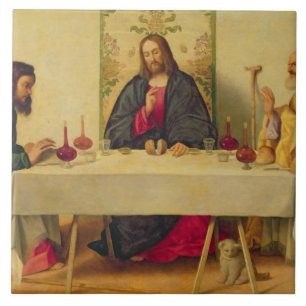 Das Abendessen bei Emmaus, 1520 (Öl auf Leinwand) Fliese