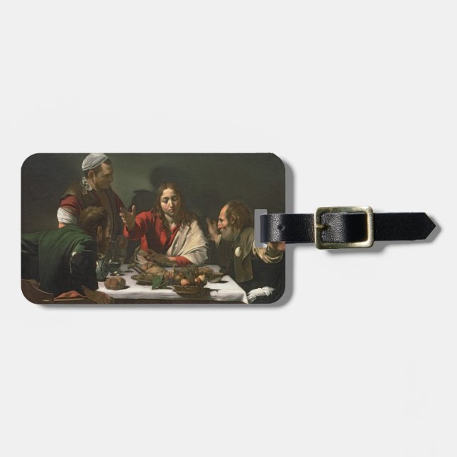 Das Abendessen bei Emmaus, 1601 (Öl und Tempera) Gepäckanhänger (Vorderseite horizontal)