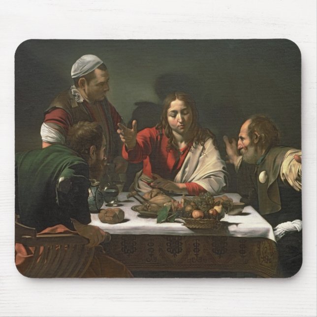 Das Abendessen bei Emmaus, 1601 (Öl und Tempera) Mousepad (Vorne)