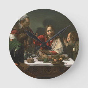 Das Abendessen bei Emmaus, 1601 (Öl und Tempera) Runde Wanduhr
