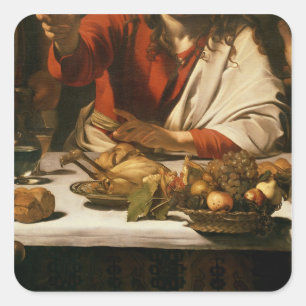 Das Abendessen bei Emmaus, 1601 Quadratischer Aufkleber