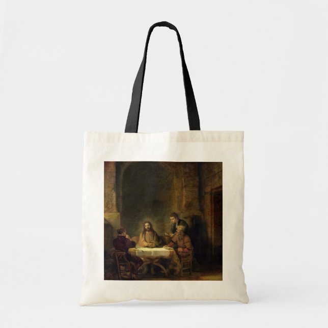 Das Abendessen bei Emmaus, 1648 (Öl auf Platte) Tragetasche (Vorne)
