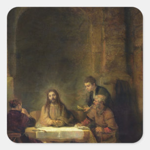 Das Abendessen bei Emmaus, 1648 Quadratischer Aufkleber