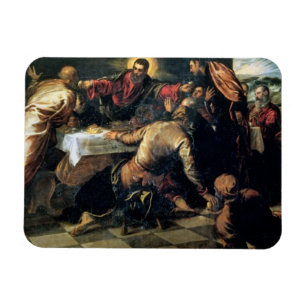 Das Abendessen bei Emmaus (Öl auf Leinwand) Magnet