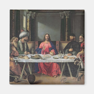Das Abendessen bei Emmaus (Öl auf Platte) Magnet