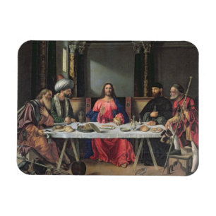 Das Abendessen bei Emmaus (Öl auf Platte) Magnet
