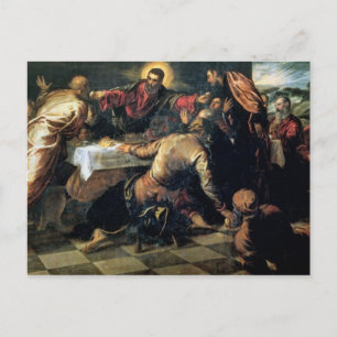 Das Abendessen im Emmaus (Öl auf Leinwand) Postkarte