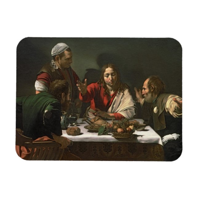 Das Abendessen in Emmaus, 1601 (Öl und Tempera) Magnet (Horizontal)