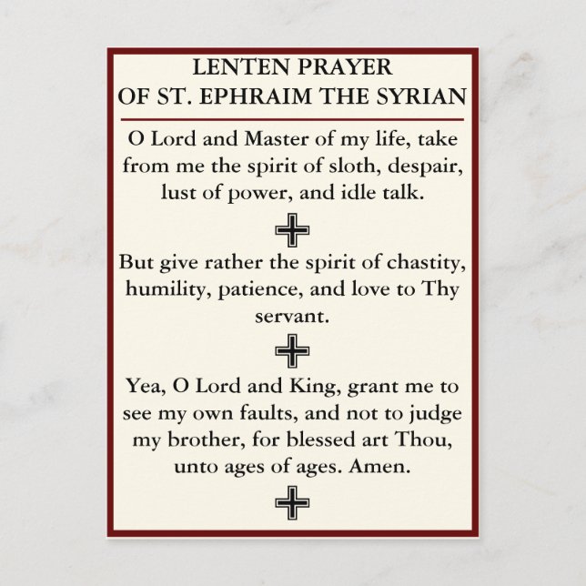 Das Abendgebet des hl. Ephraim, die syrische - Kar Postkarte (Vorderseite)