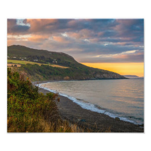 Das Abendglühen der Küste von Greystones Fotodruck