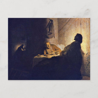 Das Abendmahl in Emmaus. Von Rembrandt Van Rijn Postkarte