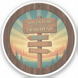 Das Abenteuer beginnt am Trailhead Aufkleber