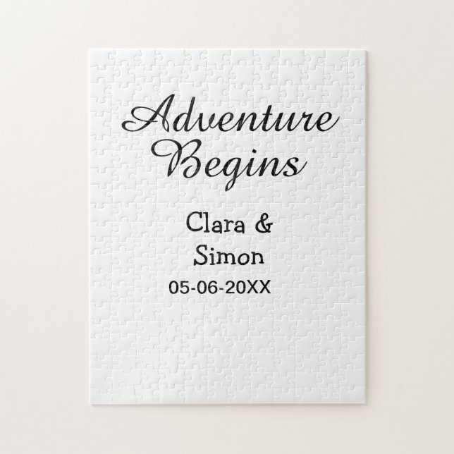 Das Abenteuer beginnt Hochzeitspaar Name Datum ein (Vertikal)