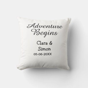 Das Abenteuer beginnt Hochzeitspaar Name Datum ein Kissen