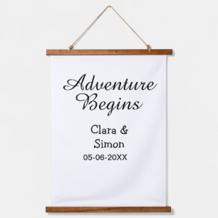 Das Abenteuer beginnt Hochzeitspaar Name Datum ein Wandteppich Mit Holzrahmen