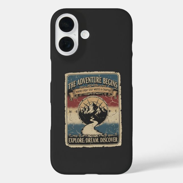 Das Abenteuer beginnt iPhone 16 Hülle (Rückseite)
