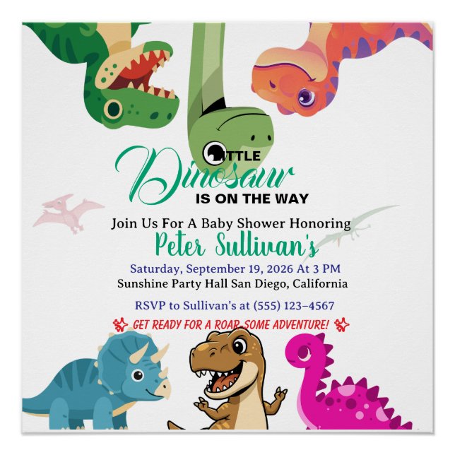 Das Abenteuer beginnt mit Baby Dino Poster (Vorderseite)