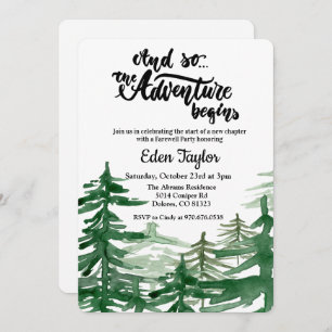 Das Abenteuer beginnt mit der Abschiedszeit-Party  Einladung