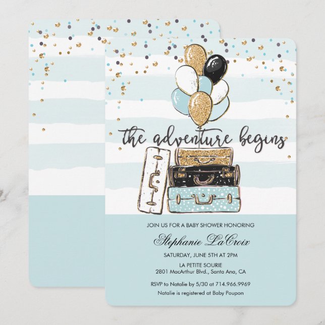 Das Abenteuer beginnt mit der Einladung zur Babydu (Vorne/Hinten)